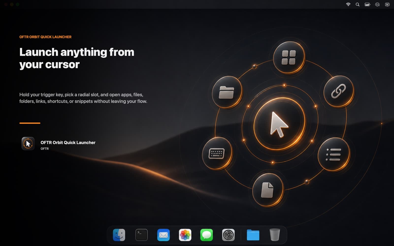 OFTR Orbit Quick Launcher screenshot